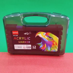 ماژیک اکریلیک 12 رنگ بدنه مشکی کد 581