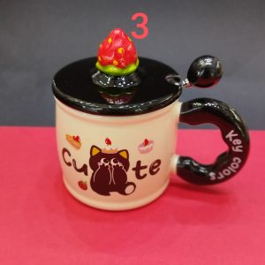 ماگ سرامیکی گربه در توت فرنگی کد 471
