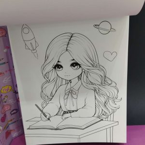 دفتر رنگ آمیزی کلاسوری Shining girl کد 1548