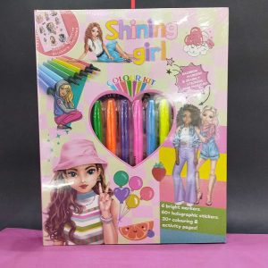 دفتر رنگ آمیزی کلاسوری Shining girl کد 1548