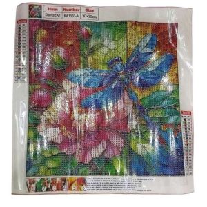 نقاشی الماسی رولی طرح پروانه و گل 30*30 کد 1578