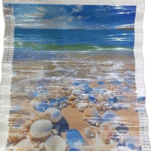 نقاشی الماسی رولی طرح صدف های رنگارنگ ساحلی 40*50 کد 1616