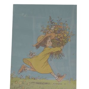 تابلو نقاشی آبرنگی شماره گذاری شده طرح دختر و گل کد 1734