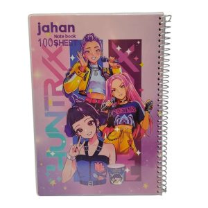 دفتر 100 برگ سیمی مجلد طرح هانتریکس شکارچیان کیپاپ کد 1930
