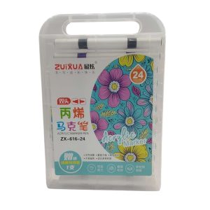 ماژیک اکریلیک 24 رنگ دو سر Zuixua کد 2083